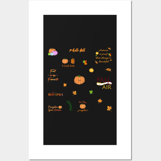Autumn/Fall Sticker Pack Wall Art by AishwaryaMathur